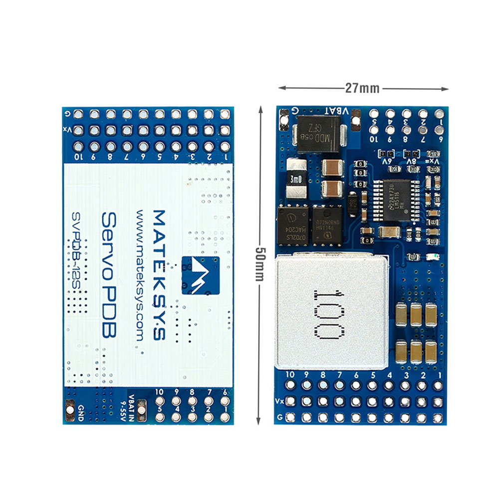 MATEKSYS SERVO PDB, W/ 12A BEC 9-55V TO 5/6/8V