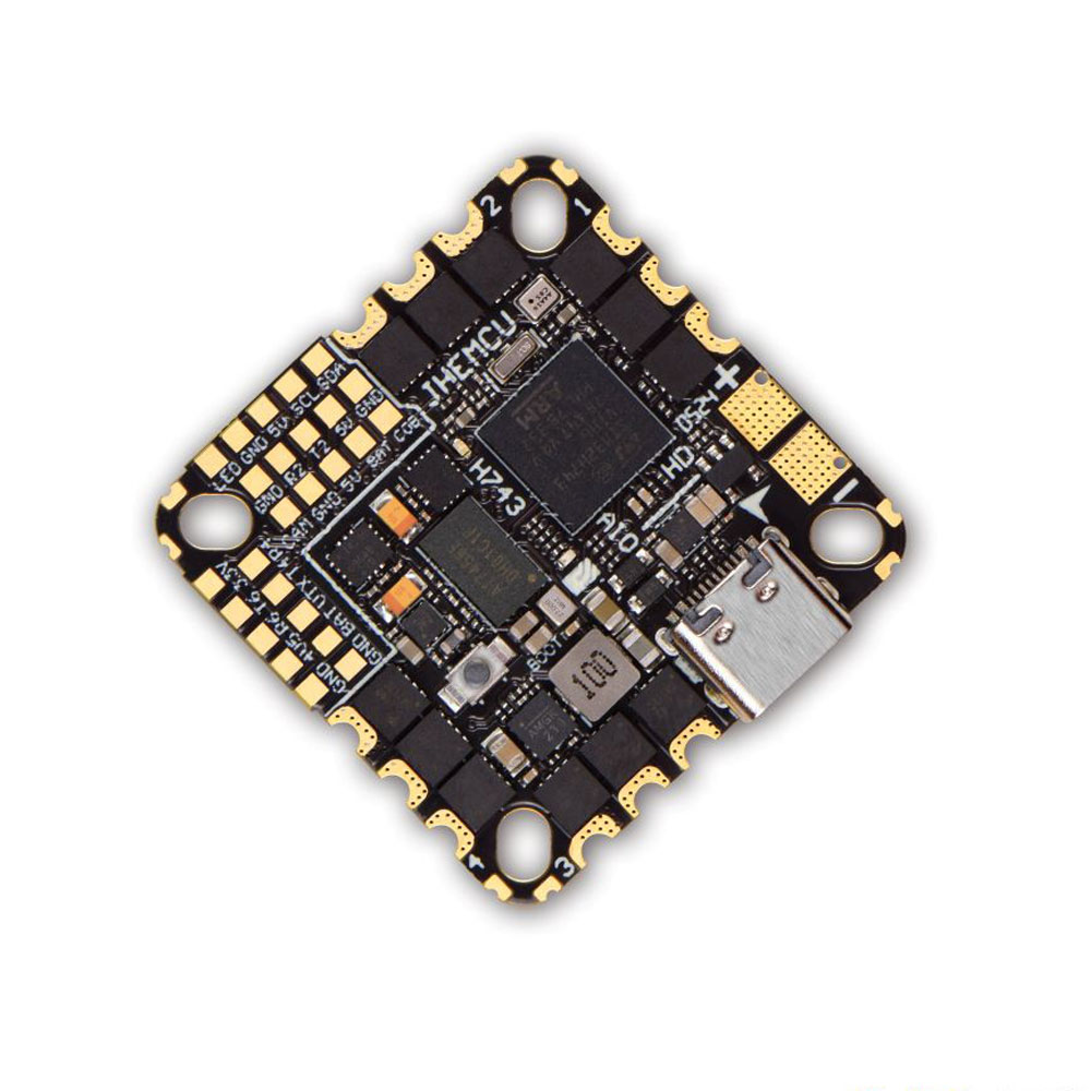 JHEMCU GH743AIO-HD Flight Controller ICM-42688-Px2 5V/2.5A BEC Baro OSD 128MB AM32 40A 3-6S 4in1 Brushless ESC-HPXGRC