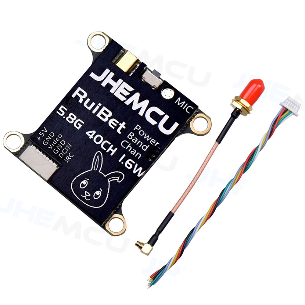 JHEMCU RuiBet Tran-3016W 5.8G 40CH 1.6W PitMode 25mW 200mW 400mW 800mW 1600mW Adjustable VTX 2-6S 30X30mm-HPXGRC