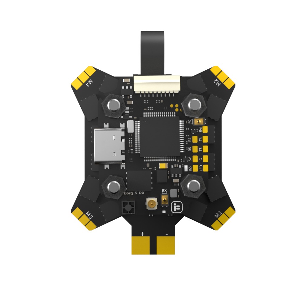 iFlight Borg 5S RX Stack Built-in ELRS 2.4GHz Receiver 12V BEC 16MB Black Box With Borg 60R BL32 ESC 3-8S Lipo for RC FPV Drone-HPXGRC