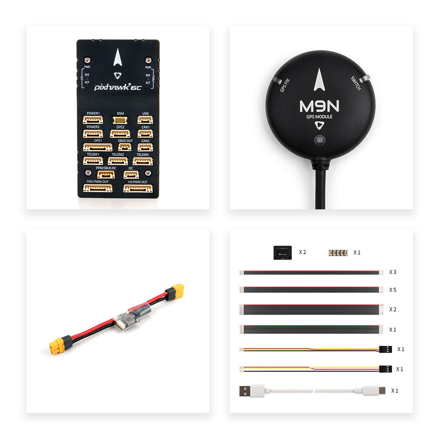 Holybro Pixhawk 6C Autopilot Flight Controller Baseboard (Aluminum/Plastic Case)PM02/PM06/PM07 Power Module M9N/M10 GPS for FPV-HPXGRC