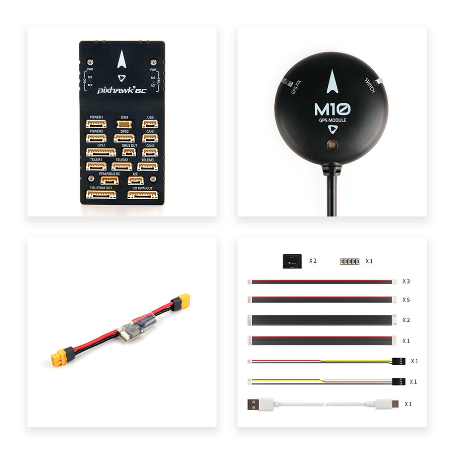 Holybro Pixhawk 6C Autopilot Flight Controller Baseboard (Aluminum/Plastic Case)PM02/PM06/PM07 Power Module M9N/M10 GPS for FPV-HPXGRC