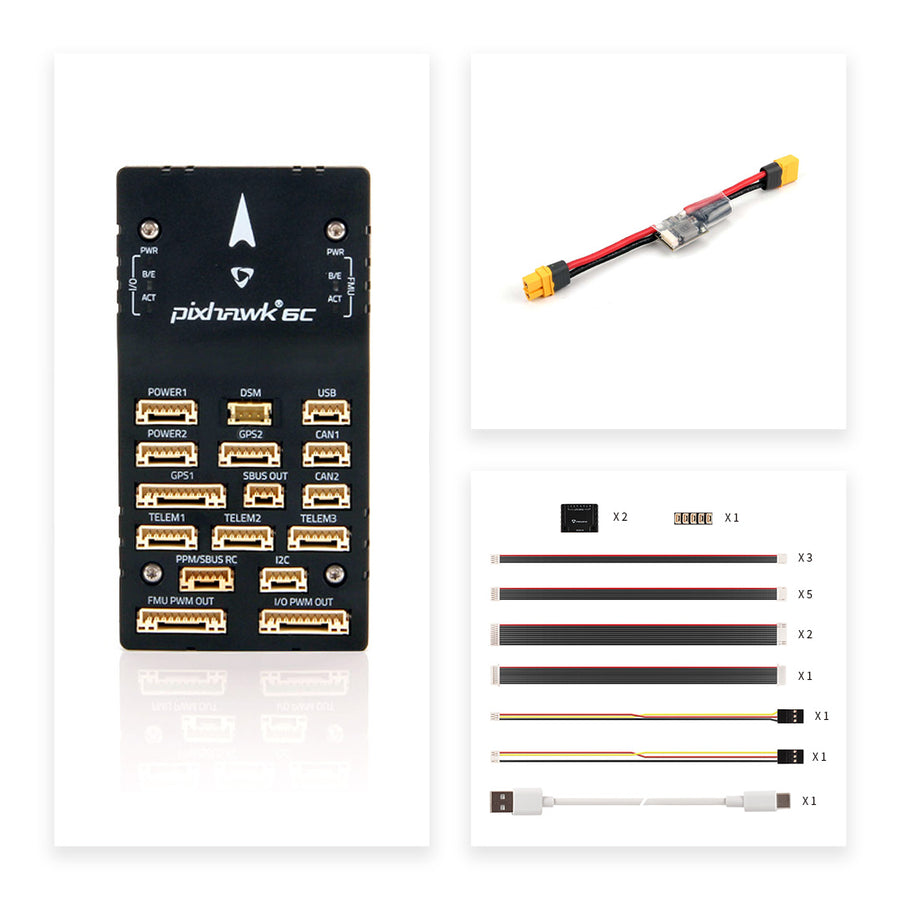 Holybro Pixhawk 6C Autopilot Flight Controller Baseboard (Aluminum/Plastic Case)PM02/PM06/PM07 Power Module M9N/M10 GPS for FPV-HPXGRC