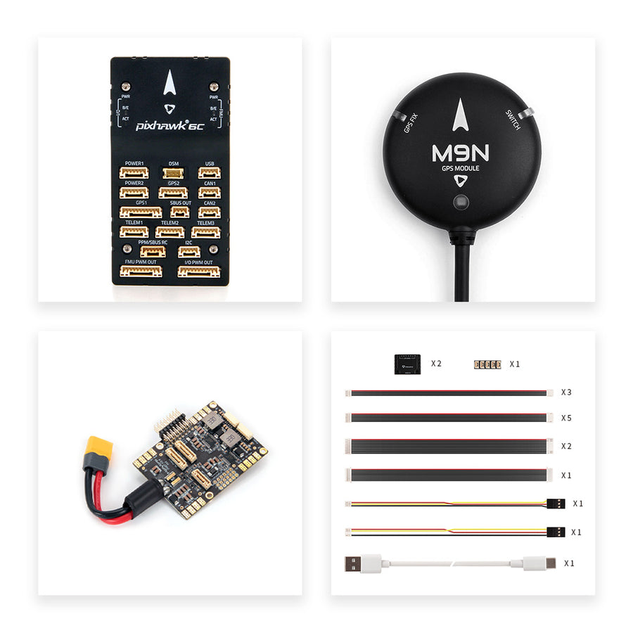 Holybro Pixhawk 6C Autopilot Flight Controller Baseboard (Aluminum/Plastic Case)PM02/PM06/PM07 Power Module M9N/M10 GPS for FPV-HPXGRC
