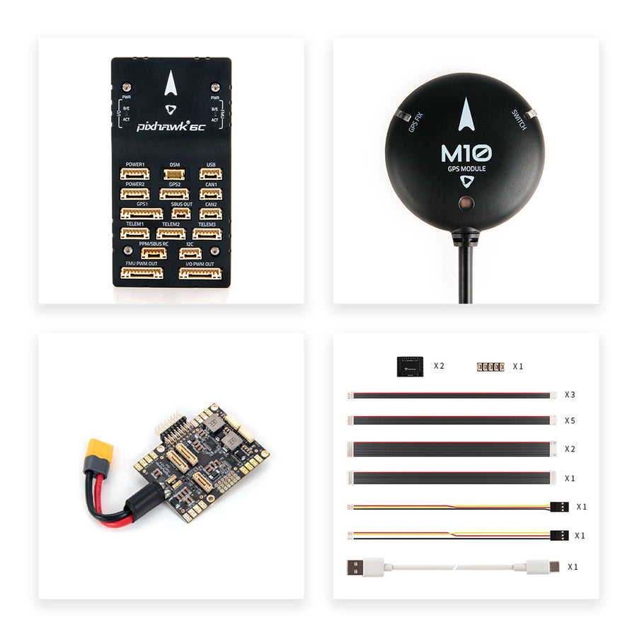 Holybro Pixhawk 6C Autopilot Flight Controller Baseboard (Aluminum/Plastic Case)PM02/PM06/PM07 Power Module M9N/M10 GPS for FPV-HPXGRC