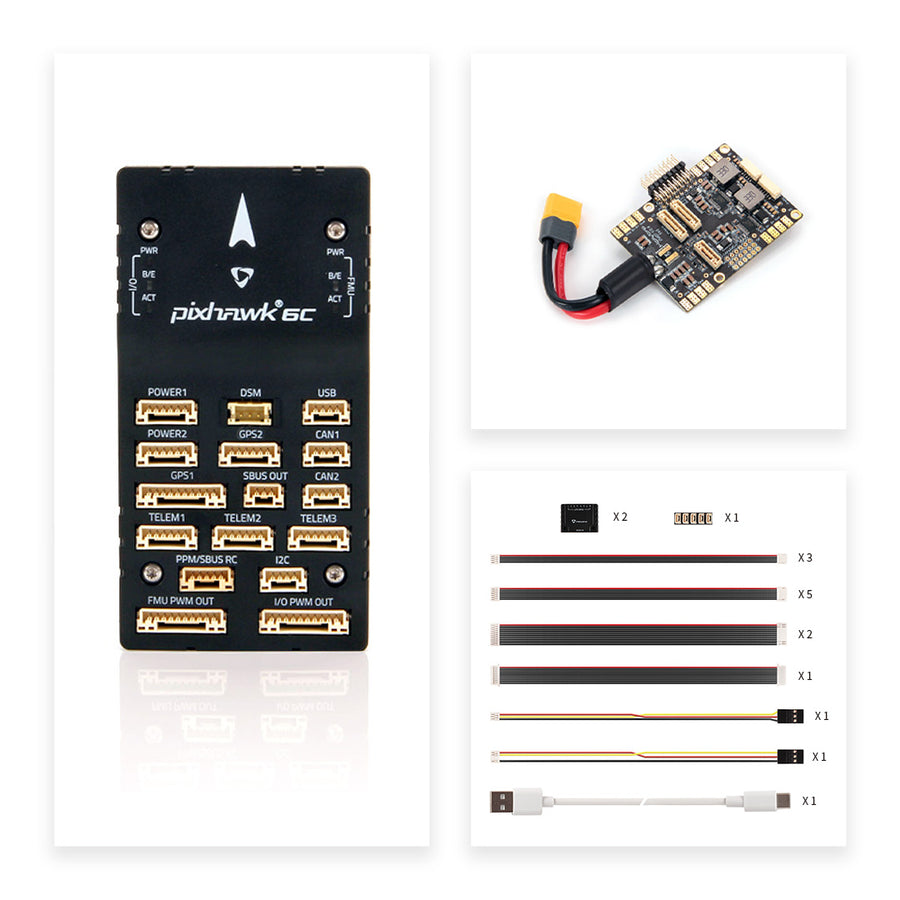 Holybro Pixhawk 6C Autopilot Flight Controller Baseboard (Aluminum/Plastic Case)PM02/PM06/PM07 Power Module M9N/M10 GPS for FPV-HPXGRC