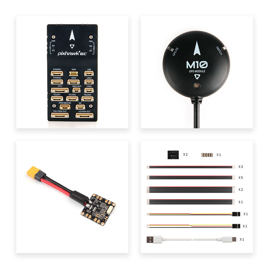 Holybro Pixhawk 6C Autopilot Flight Controller Baseboard (Aluminum/Plastic Case)PM02/PM06/PM07 Power Module M9N/M10 GPS for FPV-HPXGRC