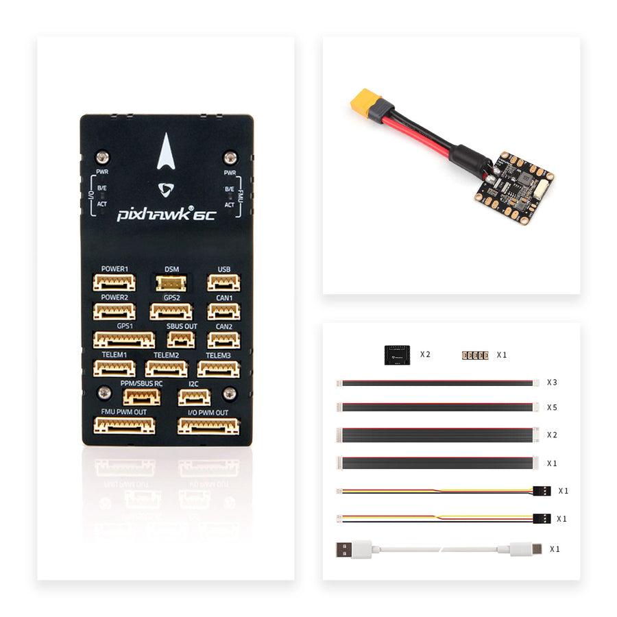 Holybro Pixhawk 6C Autopilot Flight Controller Baseboard (Aluminum/Plastic Case)PM02/PM06/PM07 Power Module M9N/M10 GPS for FPV-HPXGRC