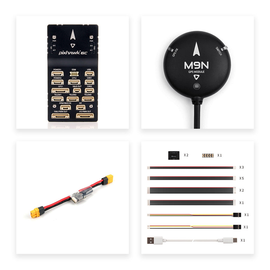 Holybro Pixhawk 6C Autopilot Flight Controller Baseboard (Aluminum/Plastic Case)PM02/PM06/PM07 Power Module M9N/M10 GPS for FPV-HPXGRC