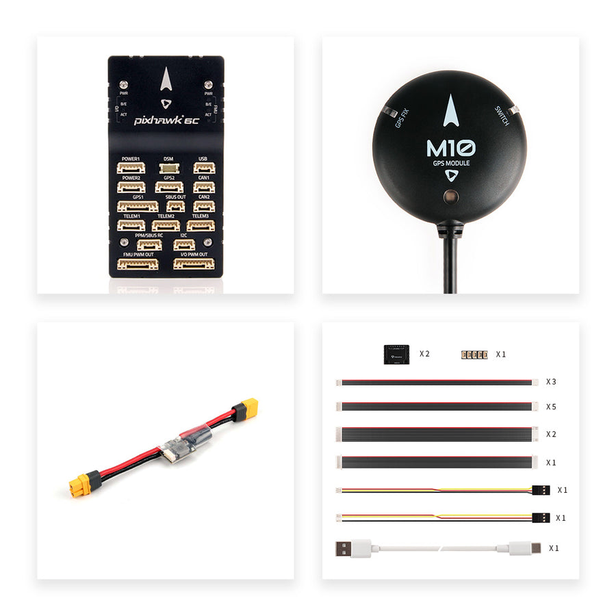 Holybro Pixhawk 6C Autopilot Flight Controller Baseboard (Aluminum/Plastic Case)PM02/PM06/PM07 Power Module M9N/M10 GPS for FPV-HPXGRC