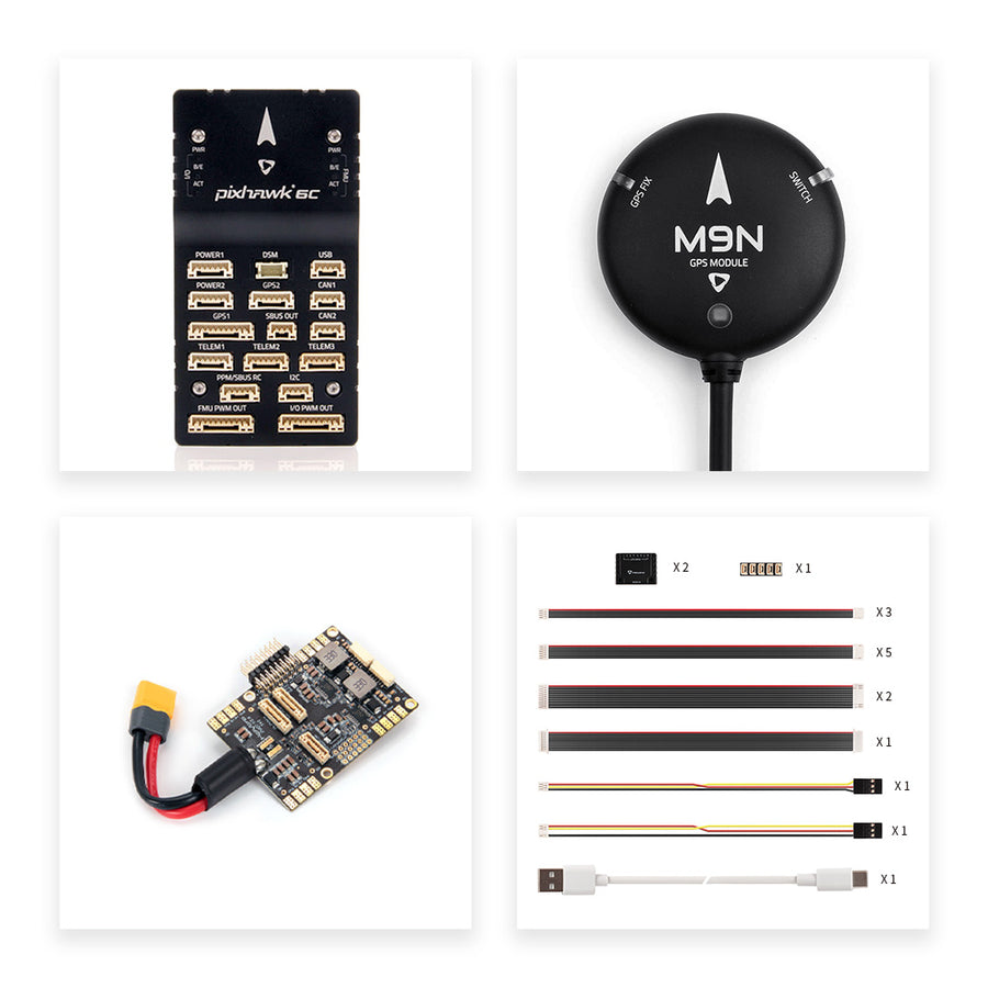 Holybro Pixhawk 6C Autopilot Flight Controller Baseboard (Aluminum/Plastic Case)PM02/PM06/PM07 Power Module M9N/M10 GPS for FPV-HPXGRC