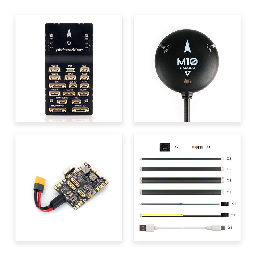 Holybro Pixhawk 6C Autopilot Flight Controller Baseboard (Aluminum/Plastic Case)PM02/PM06/PM07 Power Module M9N/M10 GPS for FPV-HPXGRC
