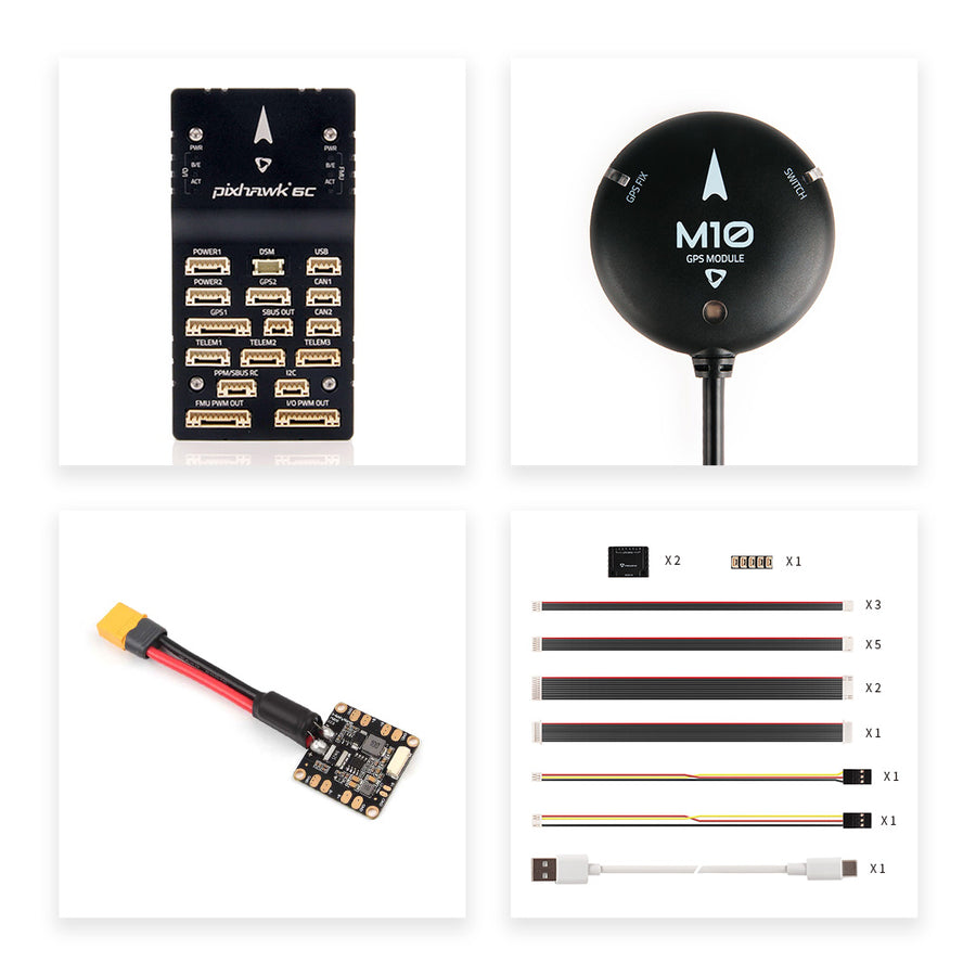 Holybro Pixhawk 6C Autopilot Flight Controller Baseboard (Aluminum/Plastic Case)PM02/PM06/PM07 Power Module M9N/M10 GPS for FPV-HPXGRC
