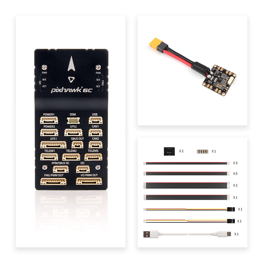 Holybro Pixhawk 6C Autopilot Flight Controller Baseboard (Aluminum/Plastic Case)PM02/PM06/PM07 Power Module M9N/M10 GPS for FPV-HPXGRC