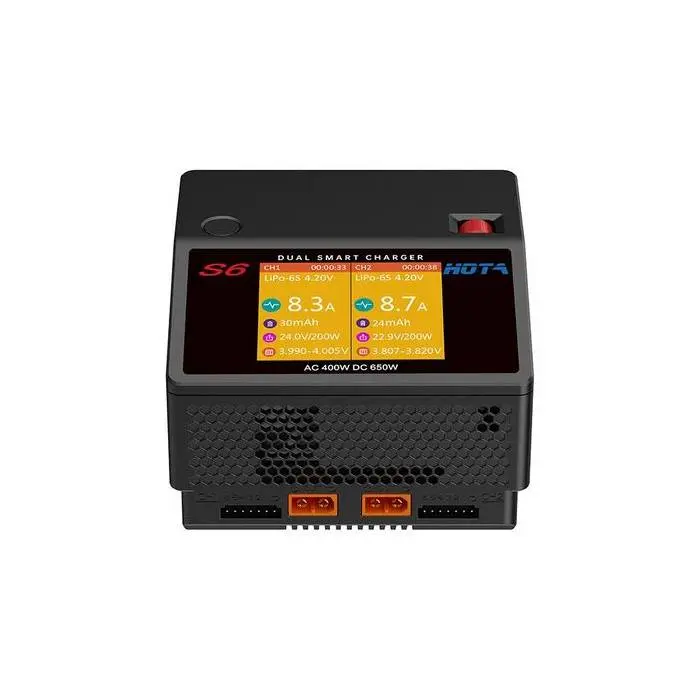 HOTA S6 15A Dual Channel Smart Ultra Small Size Charger AC400W /DC650W For Lipo LiHV LiFe LiIon NiZn NiCd NiMH Battery-HPXGRC