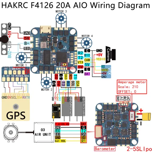 HAKRC F411 20/40A 2-5S 2-6S AIO