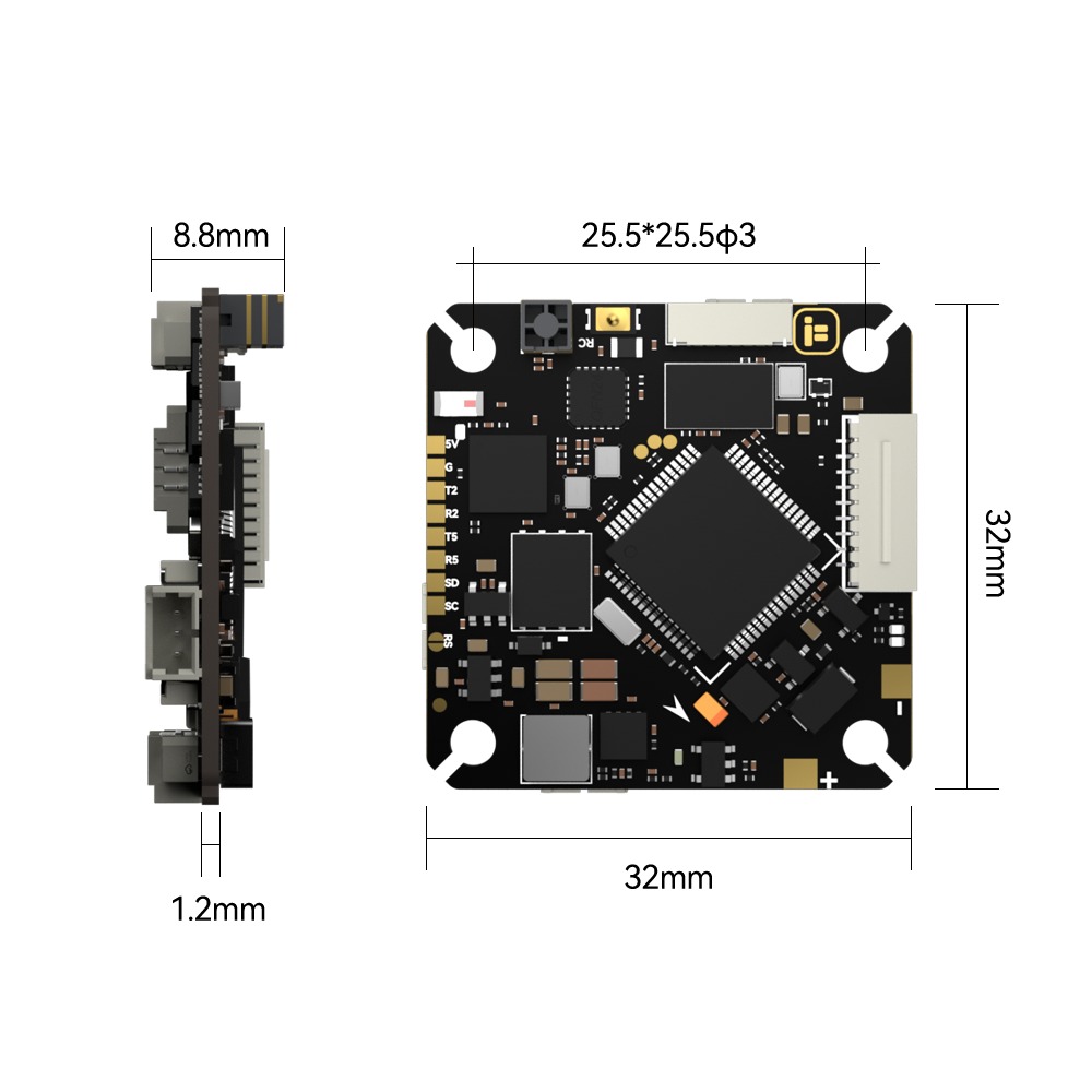 iFlight Borg 2 RX AIO Flight Controller with 25.5*25.5mm Mounting Holes for FPV Parts
