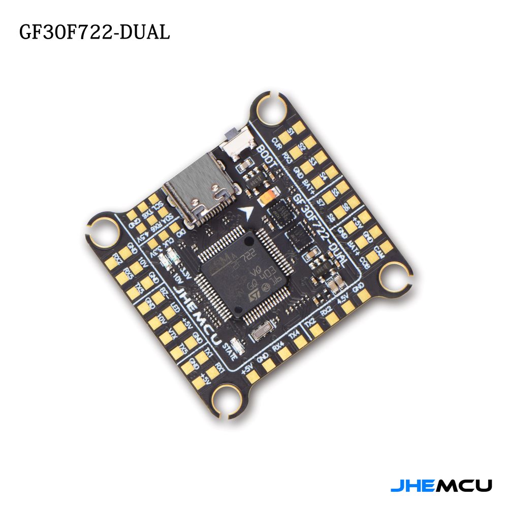 JHEMCU GF30F722-Dual F722 Flight Controller Double BEC Double Gyro 3-6S Lipo 30.5*30.5mm 