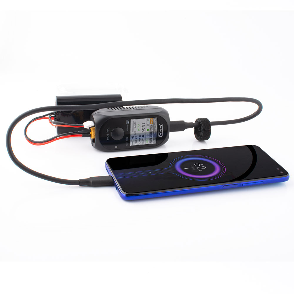 ToolkitRC M4 Pocket 80W 5A MINI Smart Charger XT30 XT60 Input USB-C Input/Output Charger W/ IPS Bright Clear Wide Angle Display-HPXGRC