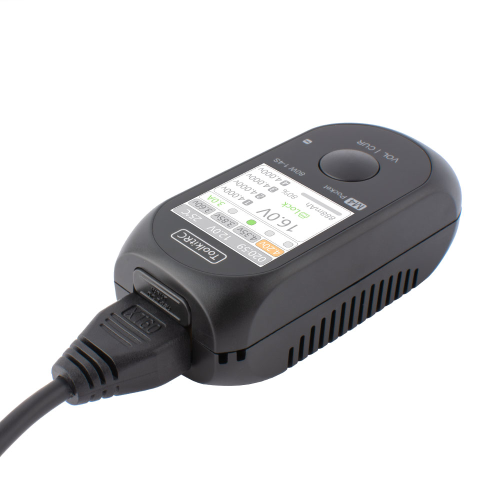 ToolkitRC M4 Pocket 80W 5A MINI Smart Charger XT30 XT60 Input USB-C Input/Output Charger W/ IPS Bright Clear Wide Angle Display-HPXGRC