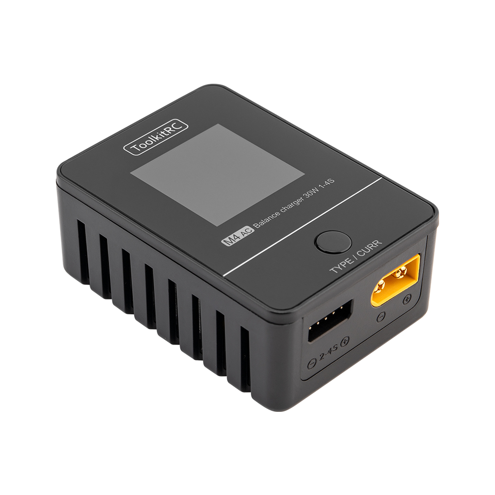 ToolkitRC M4AC 30W LiPO LiFE LiHV Compact AC Charger 1-4S  XT60 Interface 
