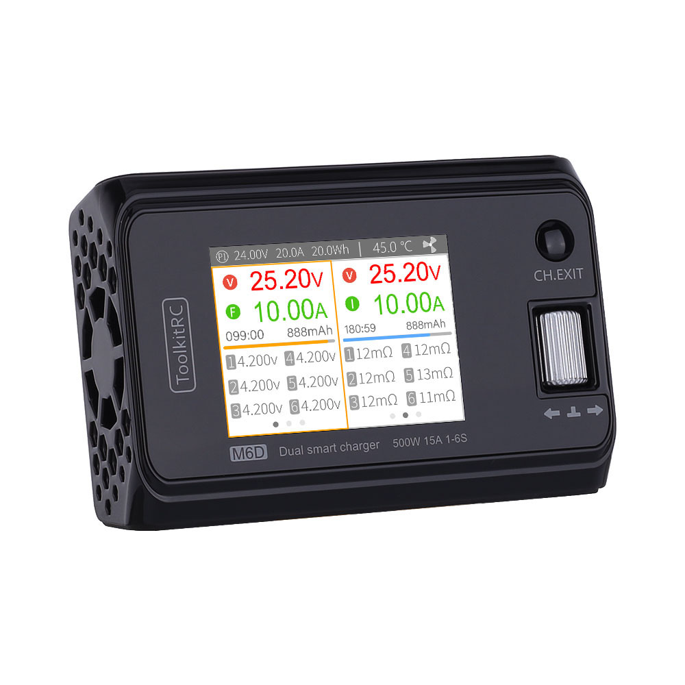 ToolkitRC M6D 500W 15A DC Dual Channel MINI Smart Charger Discharger 