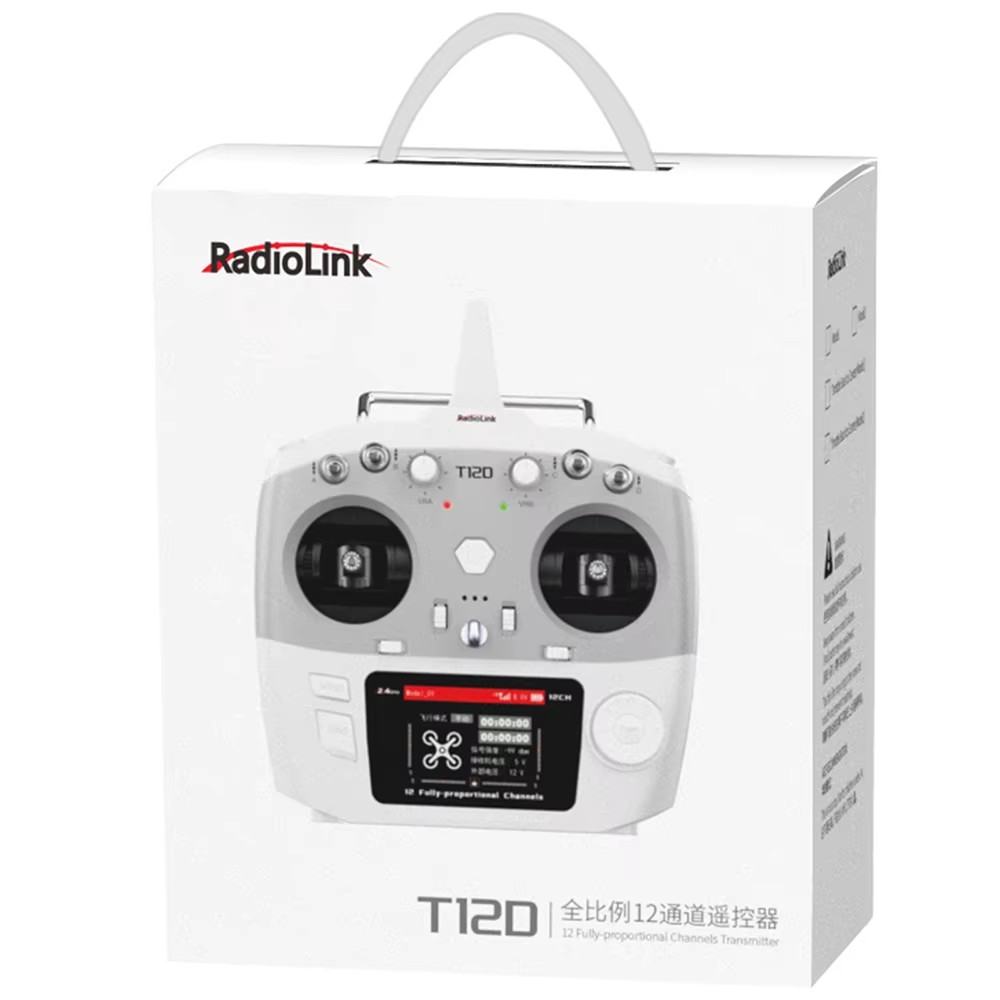 RadioLink T12D 12 Channels RC Transmitter 2.4GHz with R16F Receiver Remote Controller for FPV Drone Fixed Wing Airplane Car-HPXGRC