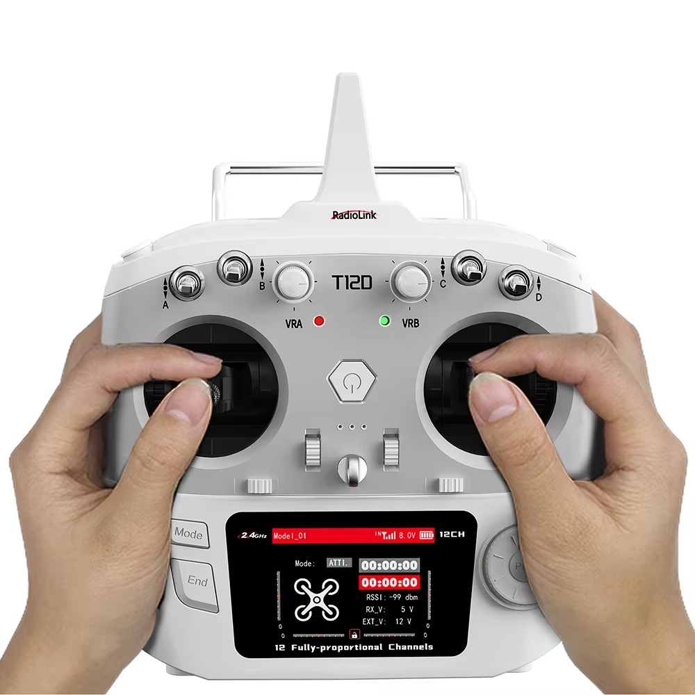 RadioLink T12D 12 Channels RC Transmitter 2.4GHz with R16F Receiver Remote Controller for FPV Drone Fixed Wing Airplane Car-HPXGRC