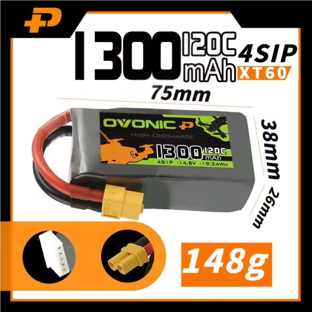 OVONIC 4S 6S Lipo Battery 1050mAh  1300mAh 1550mAh 1300mAh 1550mAh 2200mAh LiPo Battery Pack For FPV Helicopter Drone Boat Airplane-HPXGRC