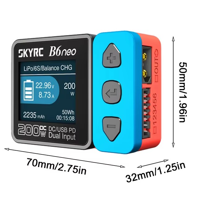 SKYRC B6neo Smart Charger LiPo Battery Balance Charger Discharger DC200W PD80W 