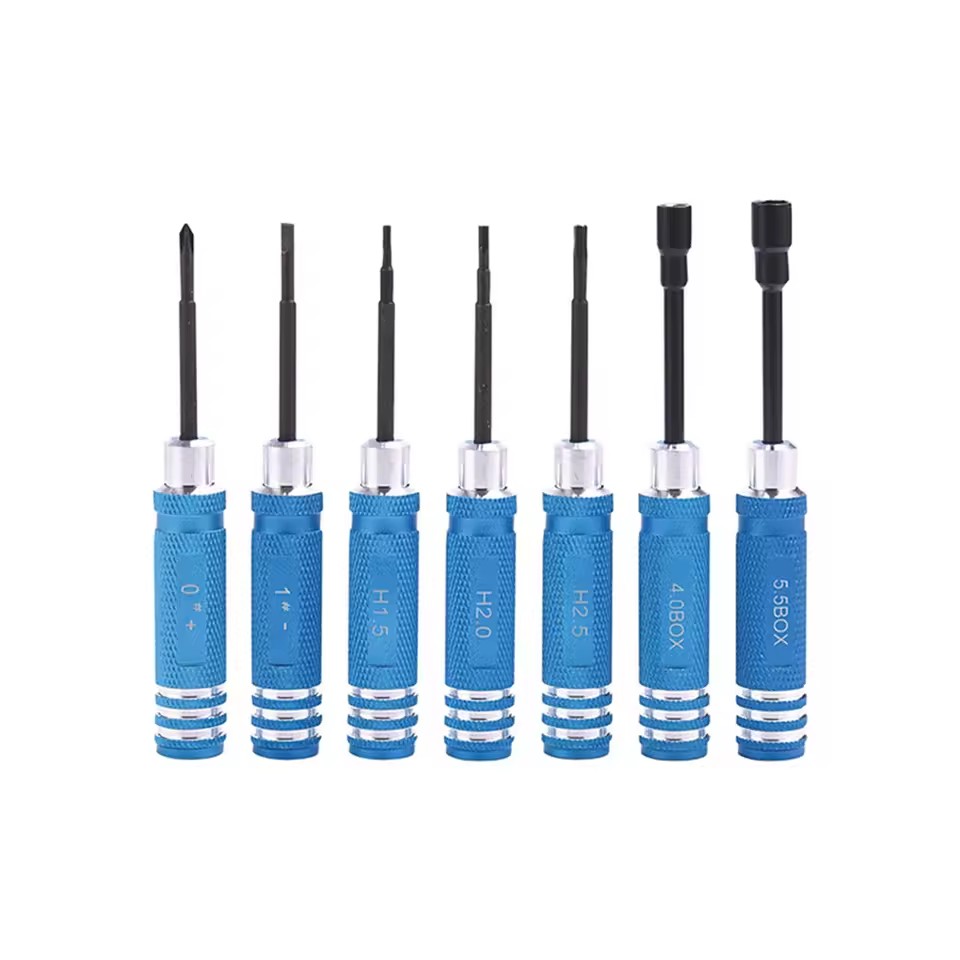 RC Hex Driver Set 7pcs 1.5 2.0 2.5mm Hex Allen Screwdriver RC Repair Tools Kit Nut Phillips Wrench for RC Helicopter Car-HPXGRC