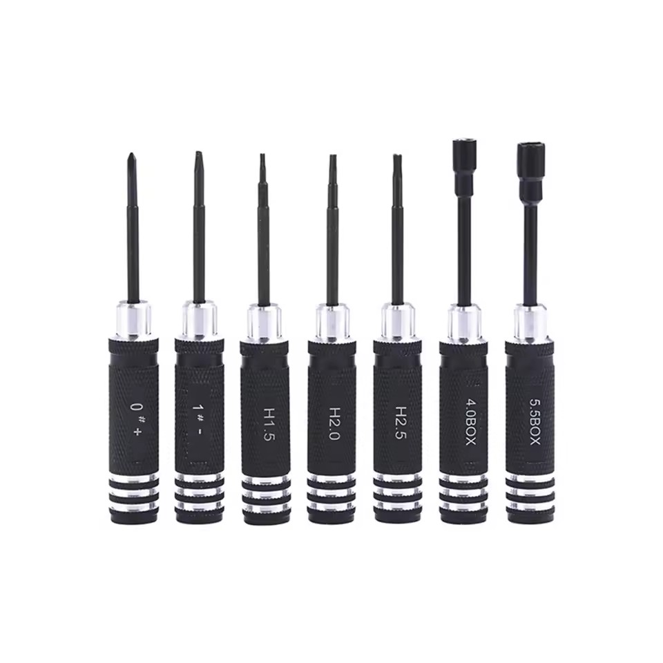 RC Hex Driver Set 7pcs 1.5 2.0 2.5mm Hex Allen Screwdriver RC Repair Tools Kit Nut Phillips Wrench for RC Helicopter Car-HPXGRC