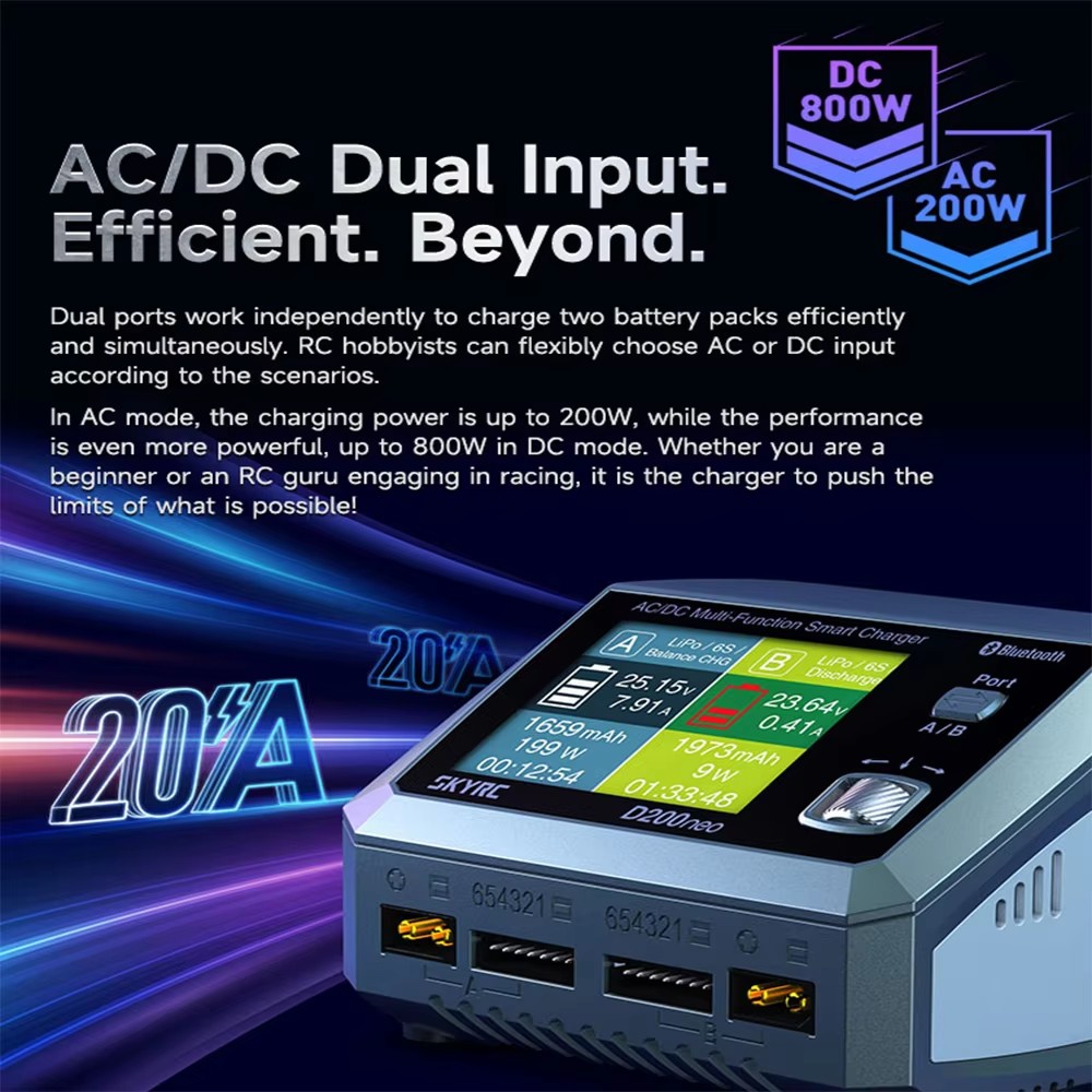 SKYRC D200neo AC 200W DC 800W Multi-Function Smart Charger