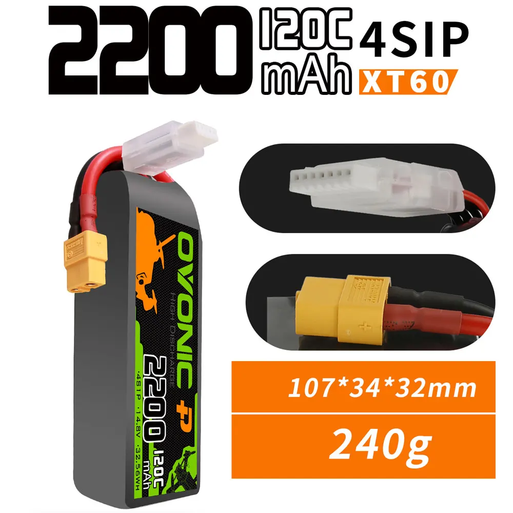 OVONIC 4S 6S Lipo Battery 1050mAh  1300mAh 1550mAh 1300mAh 1550mAh 2200mAh LiPo Battery Pack For FPV Helicopter Drone Boat Airplane-HPXGRC