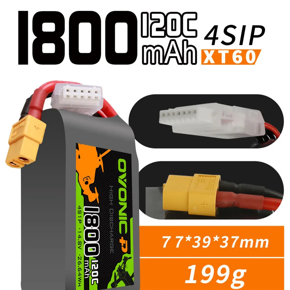 OVONIC 4S 6S Lipo Battery 1050mAh  1300mAh 1550mAh 1300mAh 1550mAh 2200mAh LiPo Battery Pack For FPV Helicopter Drone Boat Airplane-HPXGRC