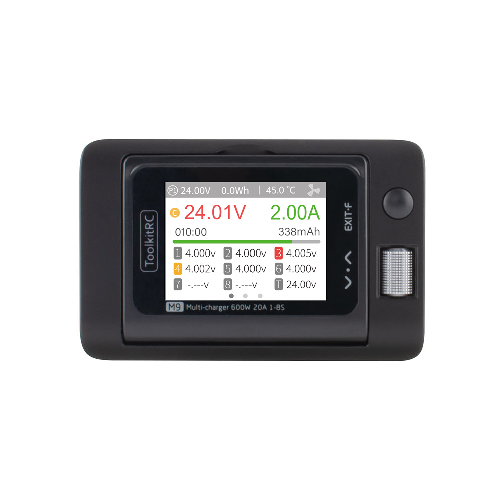 ToolkitRC M9 600W high-power charger multi-angle IPS screen + dual USB fast charging, fully compatible with 2-8S devices-HPXGRC