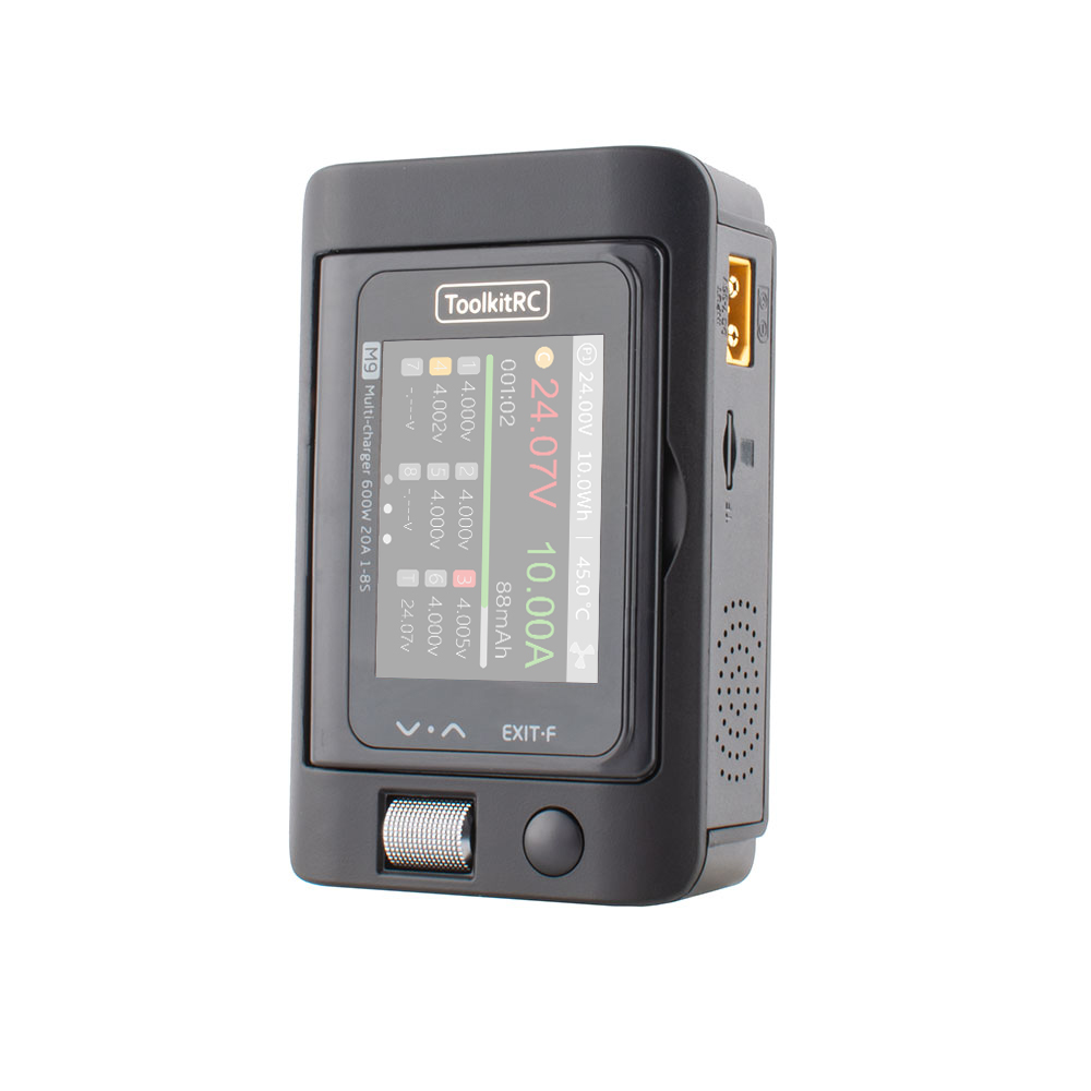 ToolkitRC M9 600W high-power charger multi-angle IPS screen + dual USB fast charging, fully compatible with 2-8S devices-HPXGRC