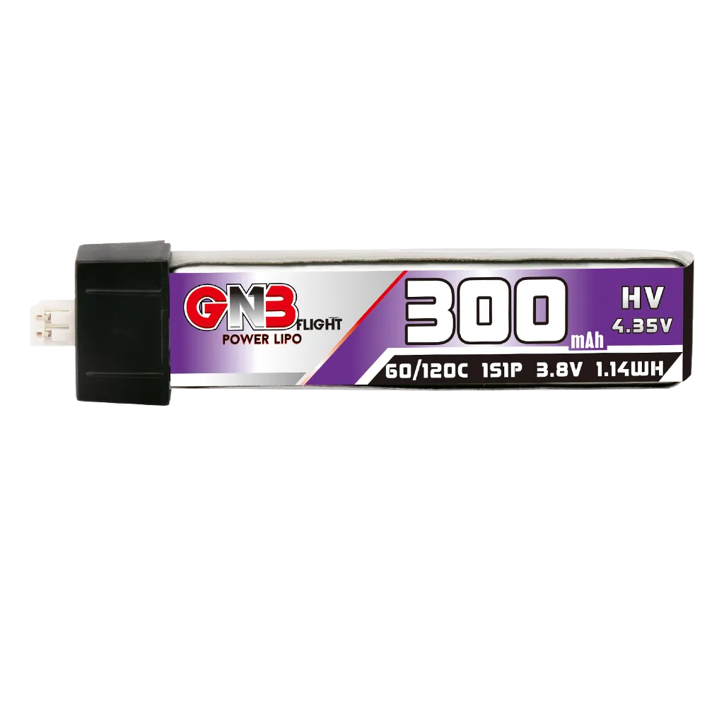 GAONENG GNB LiHV 1S 3.8V 300mAh 60C Molex1.25 Plastic Head LiPo Battery-HPXGRC