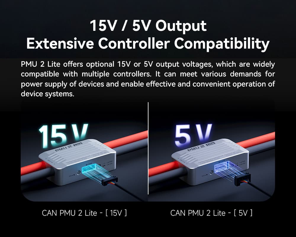 CUAV PMU 2 Lite Power Module Feature: 15V/5V Output Extensive Controller Compatibility.