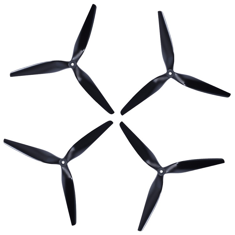 HQ Macroquad Prop 9inch/10inch  Tri-blade Black-carbon Reinforced Nylon Propeller