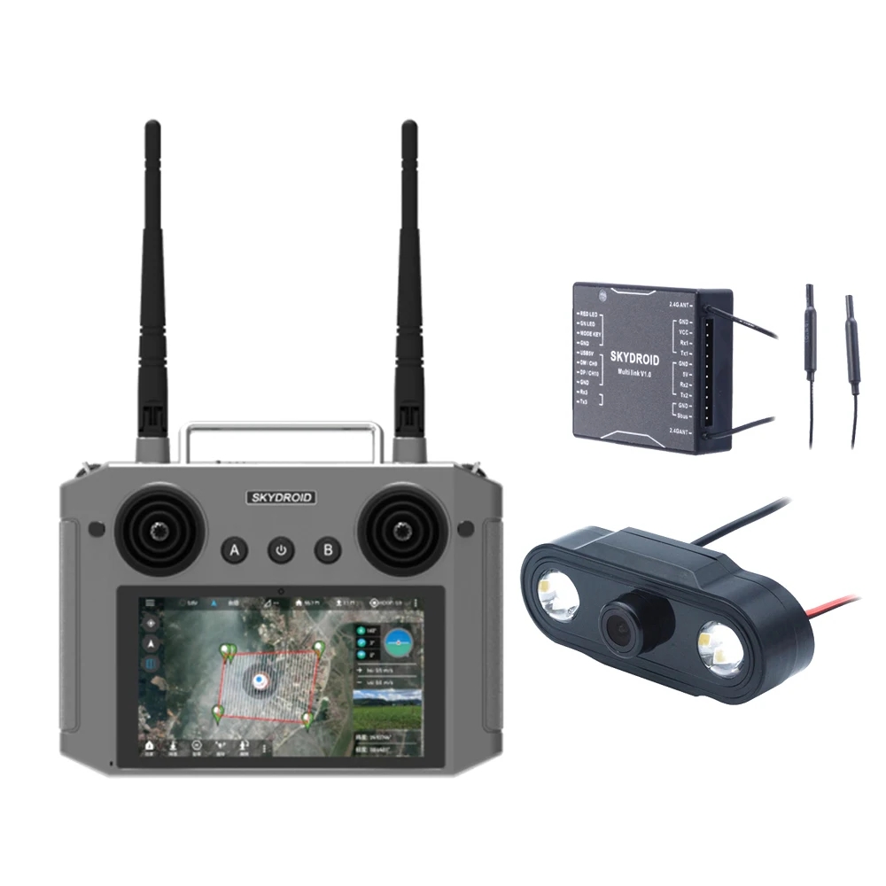 SKYDROID H12 12-Channel 2.4GHz Integrated 1080P Video Remote Control With Rreceiver, PIX Data Cable, and Optional Camera-HPXGRC