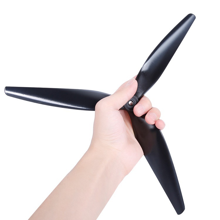 HQ Macroquad Prop 9inch/10inch  Tri-blade Black-carbon Reinforced Nylon Propeller