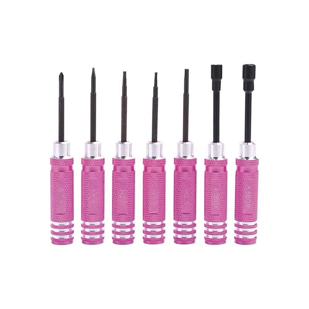 RC Hex Driver Set 7pcs 1.5 2.0 2.5mm Hex Allen Screwdriver RC Repair Tools Kit Nut Phillips Wrench for RC Helicopter Car-HPXGRC