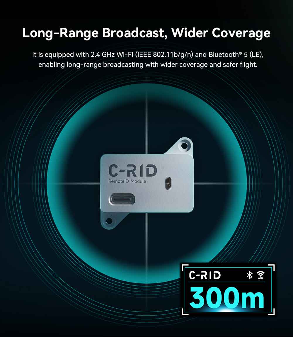 C-RID Remote ID Feature: Long-Range Broadcast Wider Coverage