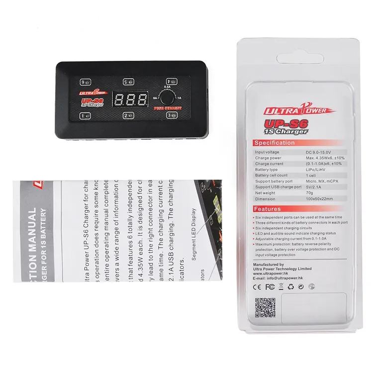 ULTRA POWER UP-S6 3.7V 1S Lipo LiHv Battery Charger 
