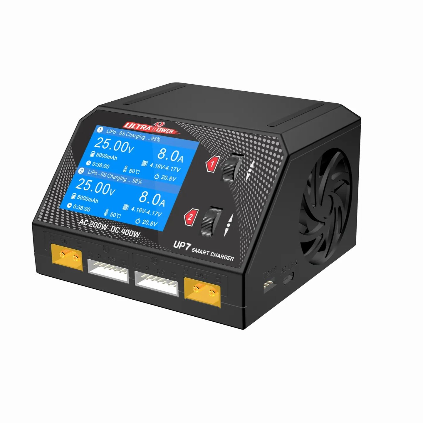 ULTRA POWER UP7 400W 10A Battery Charger Dual Channel AC 200W / DC 2x200W Smart Balance Charger Discharger-HPXGRC