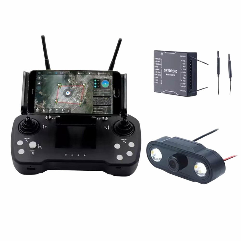 SKYDROID T12 Remote Control Three-Body Camera 20km Digital Map Transmission w/ R12 Receiver 4 in 1 For Plant Protection Machine-HPXGRC