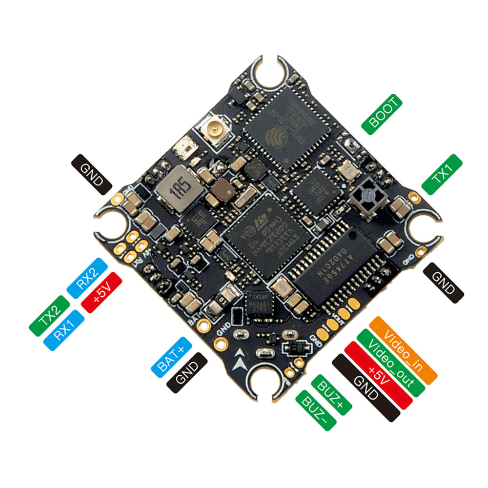 HappyModel X12 ELRS Pro 5in1 AIO Flight Controller Built-in 2.4G ELRS V3.0 OPENVTX 400mW 1-2S LiPo 25.5X25.5mm-HPXGRC