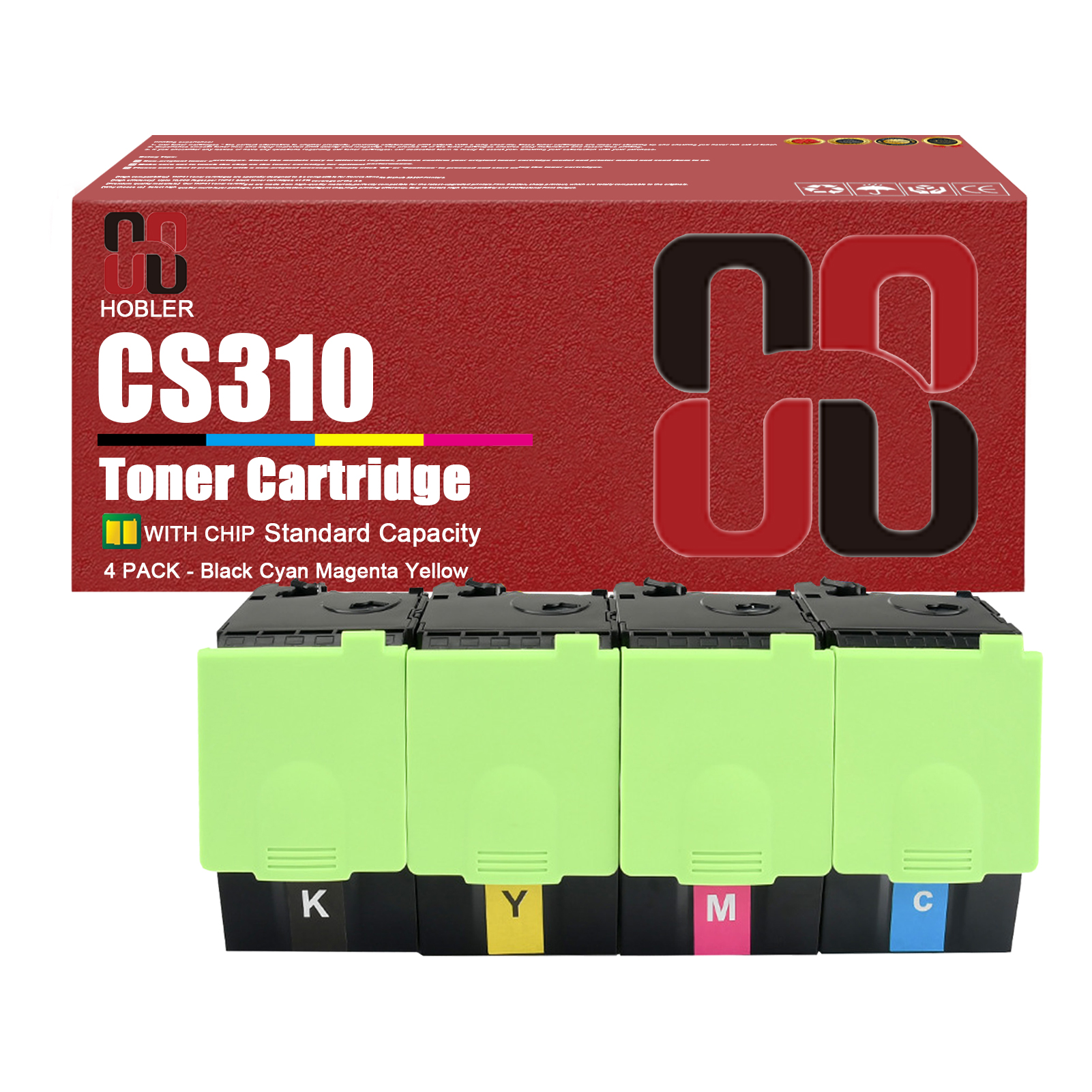 For Lexmark 70C10K0 70C10C0 70C10M0 70C10Y0 Toner Cartridge Work for Lexmark CS310 CS410 CS510 Printers-PrintsBoost