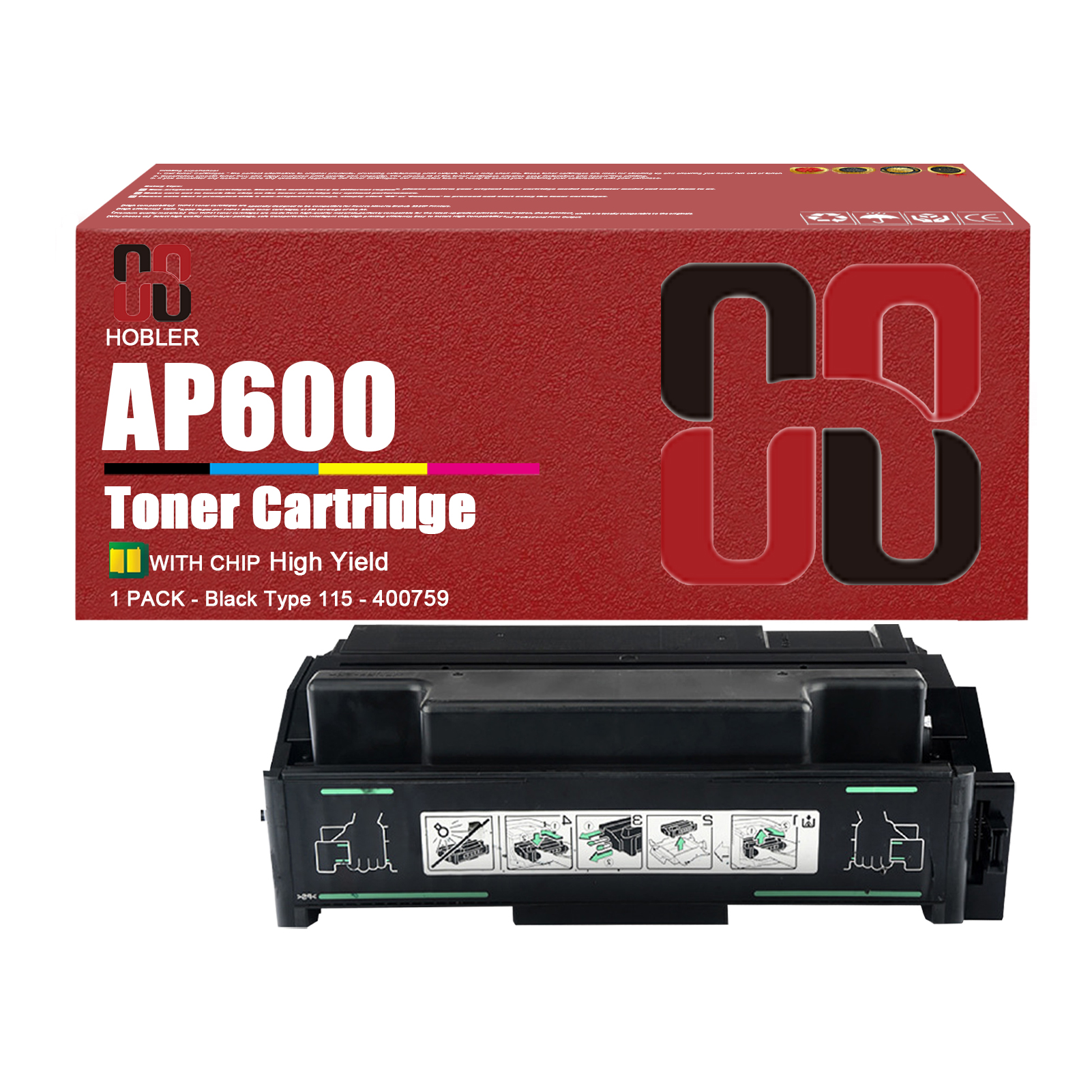 For Ricoh Type 115 400759 Toner Cartridge Work for Ricoh AP600N AP610N AP2600 AP2600N AP2610 AP2610N Printers-PrintsBoost